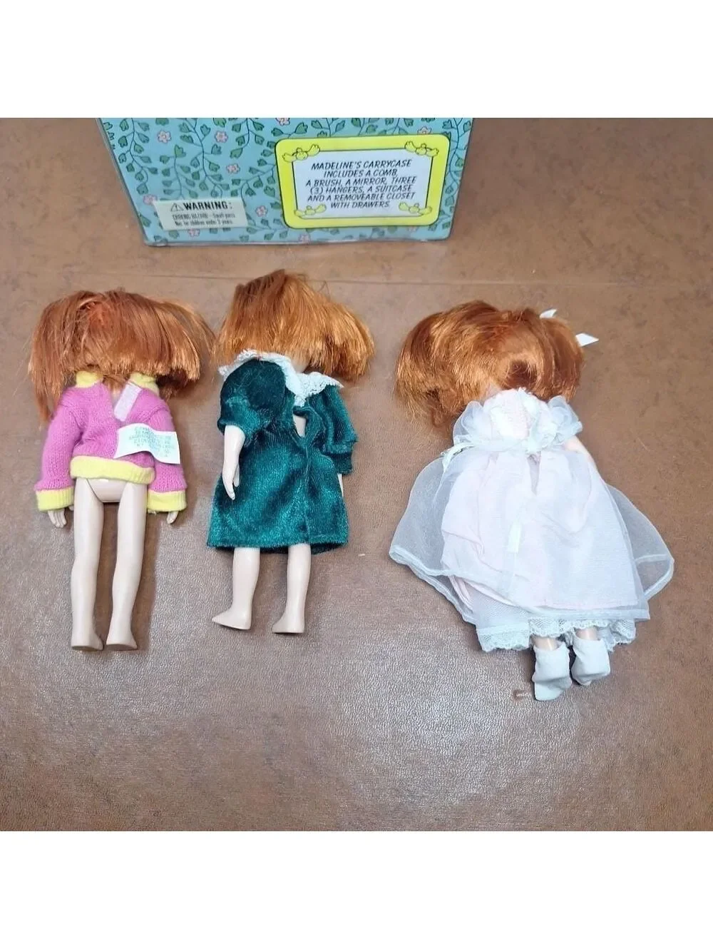 MADELINE Vintage 1995 Carry Case With 3 Vintage Madeline Dolls